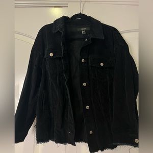 Oversized black corduroy jacket